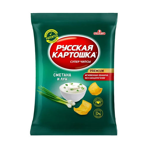 картинка Чипсы со вкусом сметаны и лука "Русская картошка" 80г. – Prostor.ae