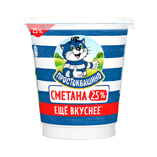 картинка Сметана 25%. Простоквашино 300г – Prostor.ae