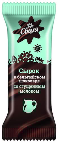 картинка Сырок творожный в бельгийском шоколаде со сгущенным молоком 23% "Сваля" 40г – Prostor.ae