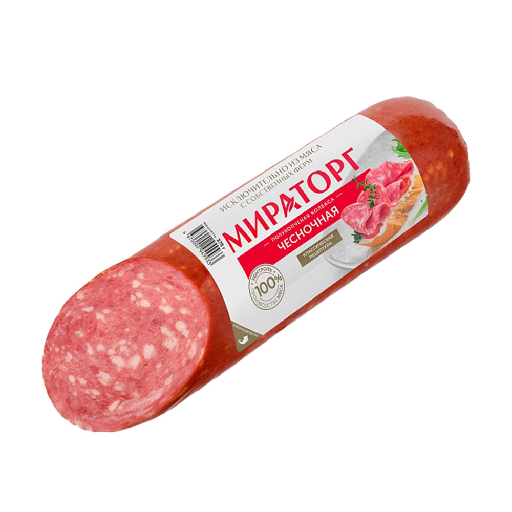 Колбаса полукопченая Чесночная. "Мираторг" 375 г