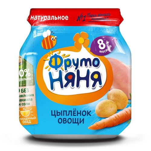 картинка Пюре мясное из цыплёнка с овощами с 8 месяцев ФрутоНяня 100г – Prostor.ae