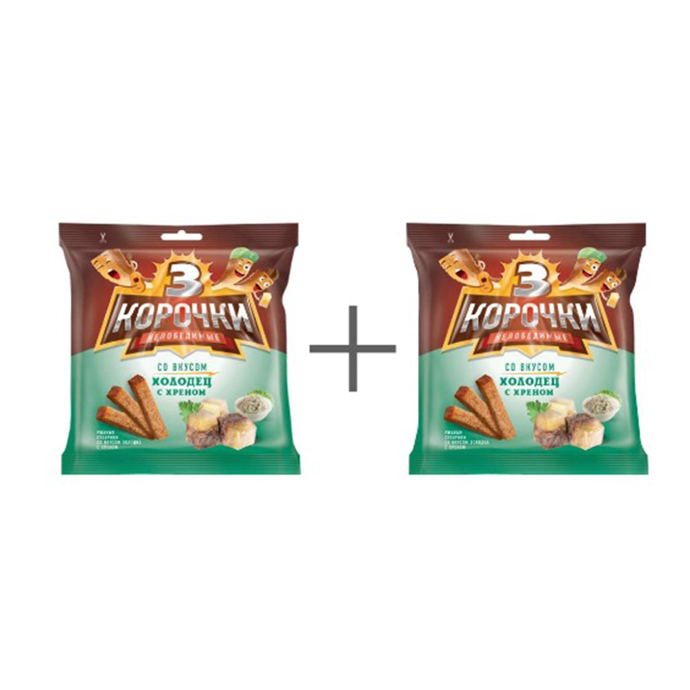 "3 Crusts" croutons with aspic and horseradish flavor, 3 pieces, 40 g each