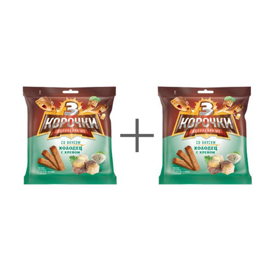 "3 Crusts" croutons with aspic and horseradish flavor, 3 pieces, 40 g each