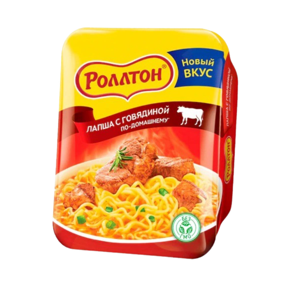 Лапша быстрого приготовления со вкусом говядины "По-домашнему" Роллтон 90г.
