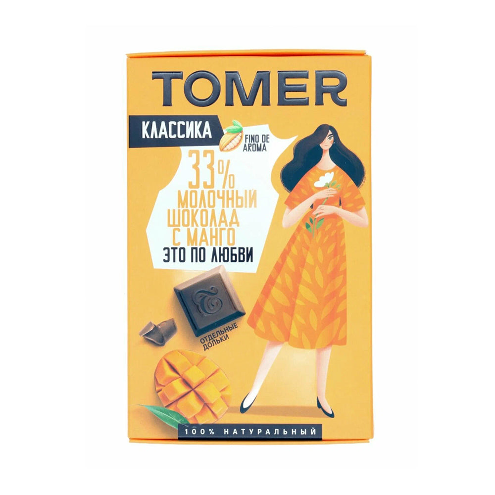 Natural milk chocolate with mango "Classic" (individual slices). Tomer 90 g