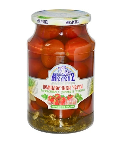 картинка Помидорчики Черри маринованные с зеленью и чесноком Мелен 940г – Prostor.ae