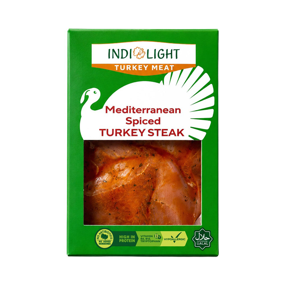 Indilight Halal Mediterranean Marinated Turkey Breast Steak with Spices 500g.