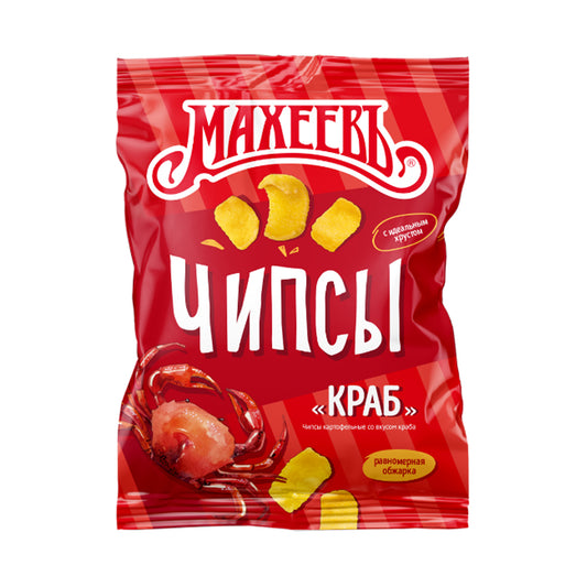 Чипсы картофельные со вкусом краба. Махеевъ 130 г