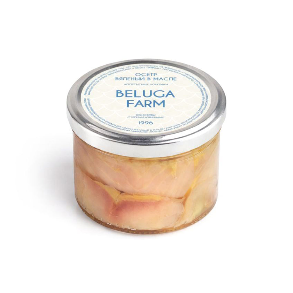 Консервы "Осетр вяленый в масле" ломтики. Beluga Farm 220 г
