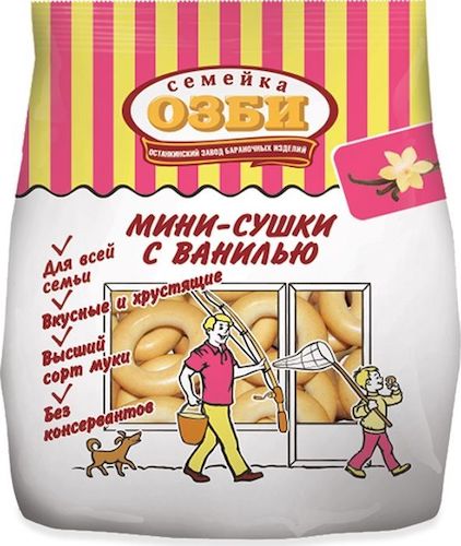 картинка Сушки Мини с ванилью "Семейка Озби" 150г – Prostor.ae