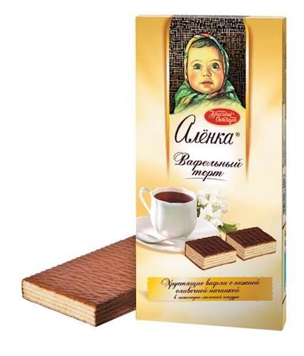 картинка Торт вафельный глазированный "Алёнка" Красный Октябрь 250г – Prostor.ae