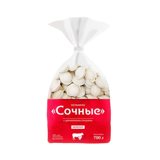 Пельмени из цыпленка, говядины "Сочные" с ароматом специй Халяль Мираторг 700г.