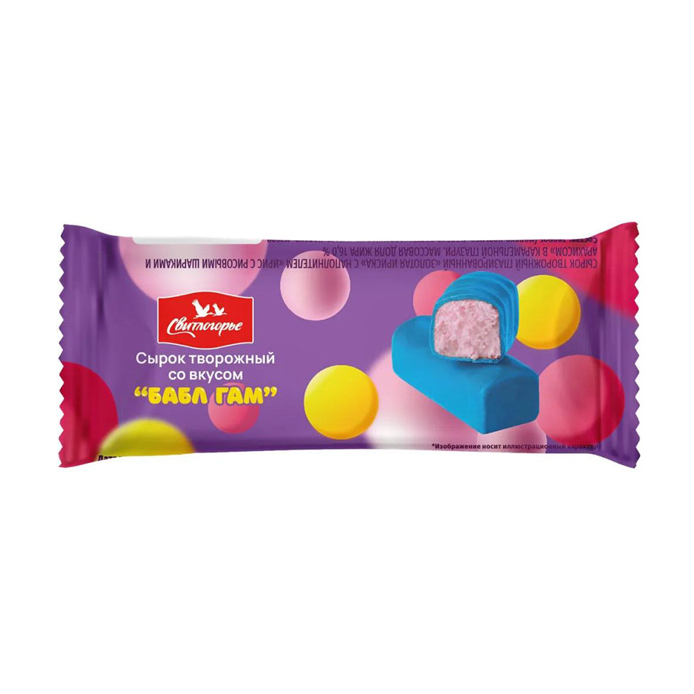 Curd cheese glazed "Bubble gum" 16% Svitlogorye 40g.