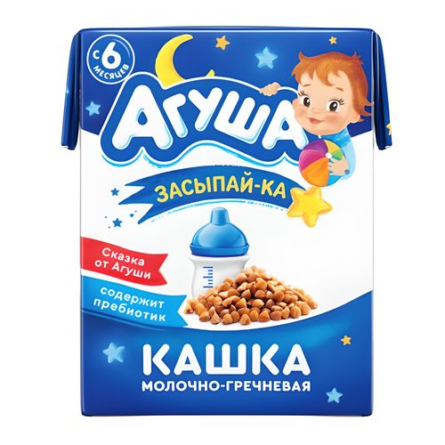 картинка Кашка молочно-гречневая "Засыпай-ка" 2,5%. С 6 месяцев. Агуша 200мл – Prostor.ae