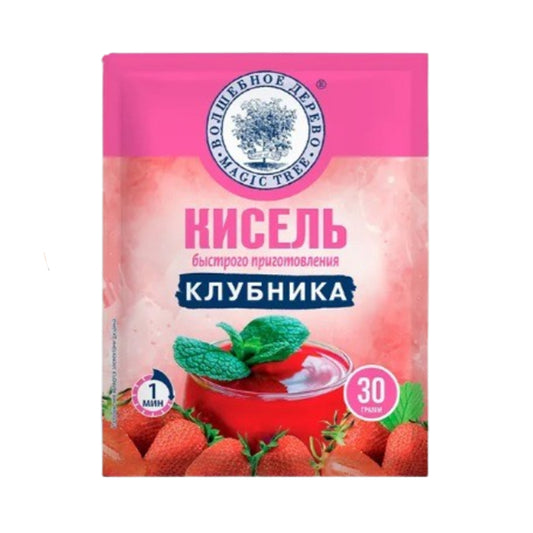 Кисель быстрого приготовления "Клубника" Волшебное дерево 30г.