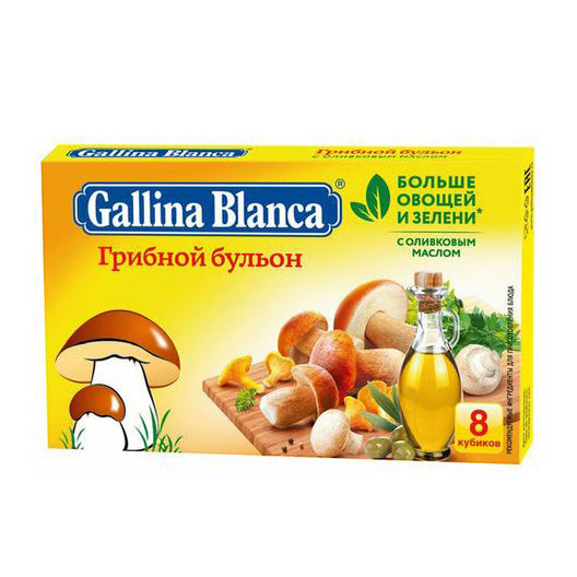 картинка Бульонный кубик "Грибной бульон" с оливковым маслом Gallina Blanca 8 кубиков х 10г – Prostor.ae