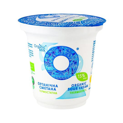 картинка Сметана органическая термостатная 15%. Organic Milk 250г – Prostor.ae