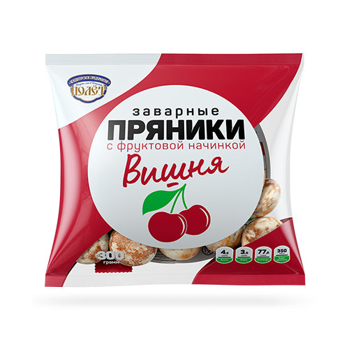картинка Пряники заварные глазированные с вишней. Полет 300г – Prostor.ae