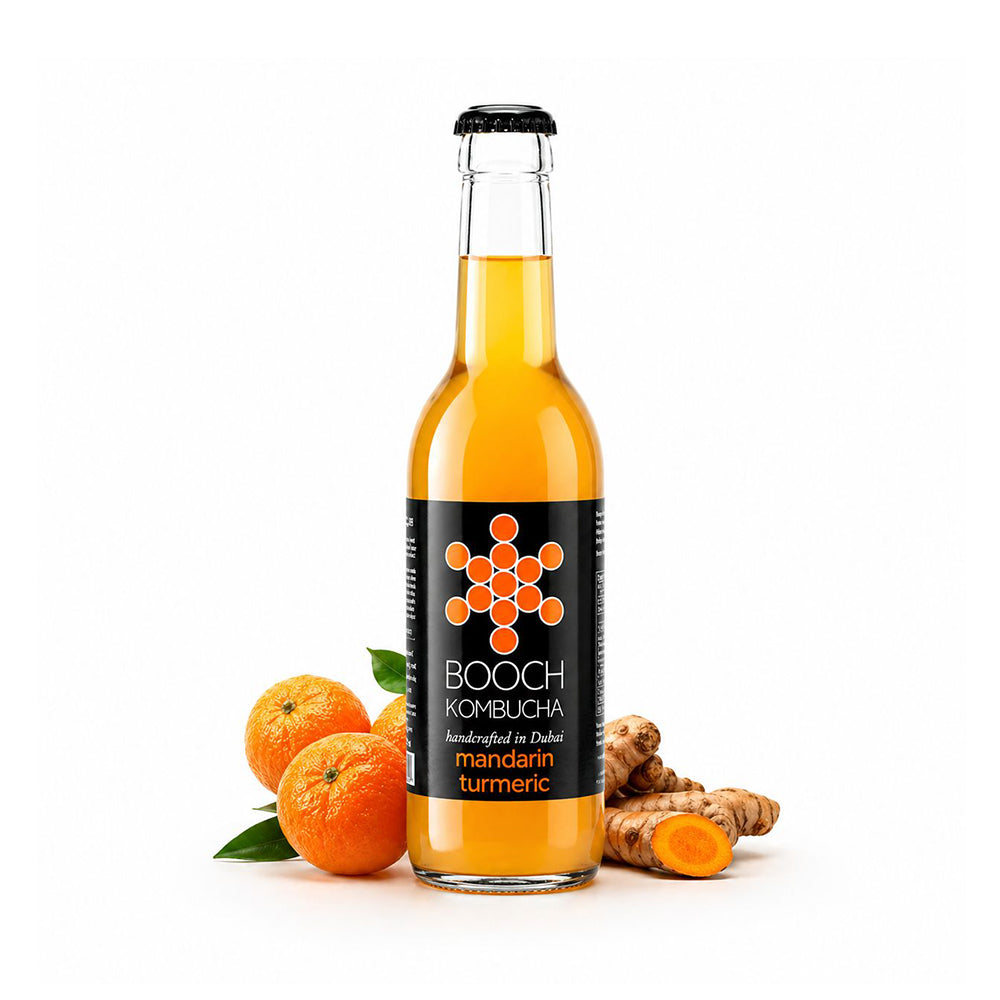 Комбуча со вкусом мандарин-куркума Booch 300мл.