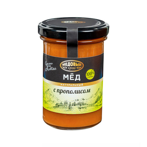 картинка Мёд натуральный с прополисом. Медовый край 300г – Prostor.ae