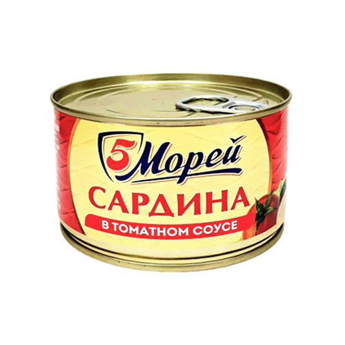 картинка Сардина в томатном соусе тихоокеанская (куски). 5 морей 250г – Prostor.ae