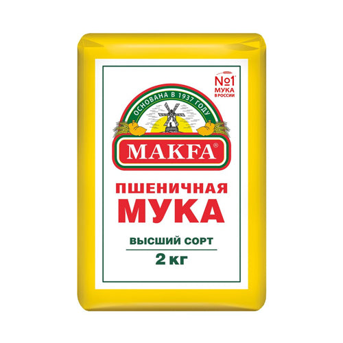 картинка Мука пшеничная хлебопекарная "Высший сорт". Макфа 2кг – Prostor.ae