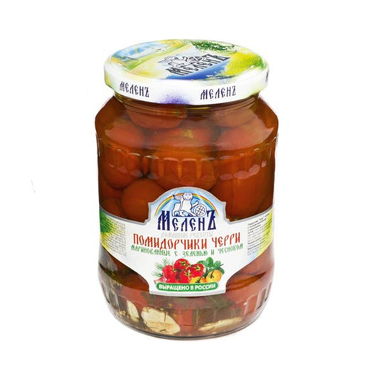 Помидорчики черри (маринованные с зеленью и чесноком). МеленЪ 940 г
