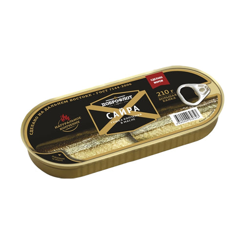 картинка Сайра копчёная в масле. Доброфлот 210г – Prostor.ae
