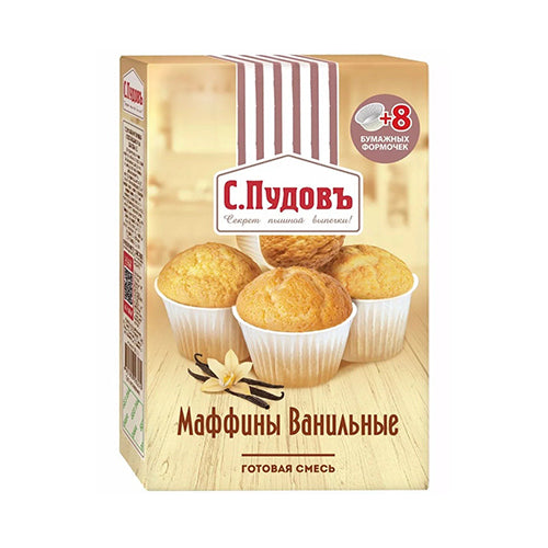 картинка Готовая смесь для выпечки "Маффины ванильные". С.Пудовъ 250г – Prostor.ae