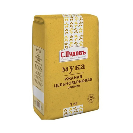 Мука ржаная цельнозерновая обойная С.Пудовъ 1кг.