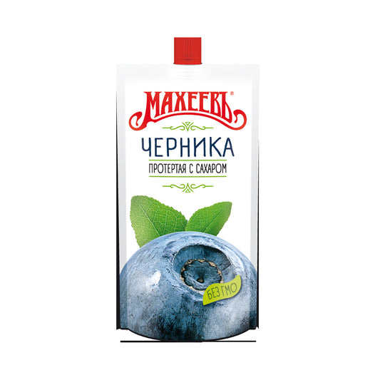 Ягоды "Черника протертая с сахаром". Махеевъ 300 г