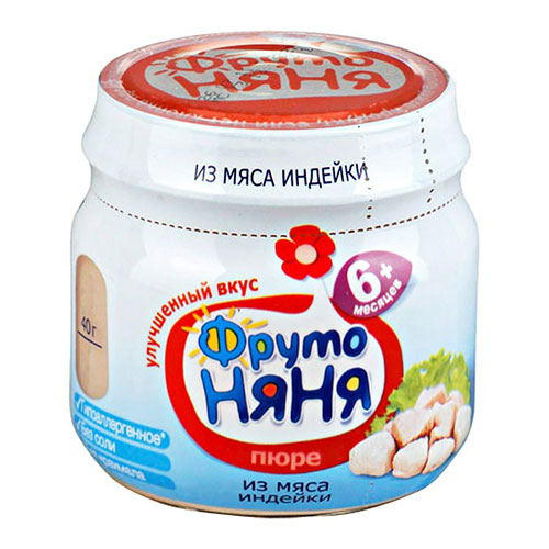 картинка Пюре мясное из индейки с 6 месяцев ФрутоНяня 80г – Prostor.ae