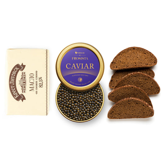 Набор для подачи черной икры Frosista с "Ржаным" хлебом и маслом