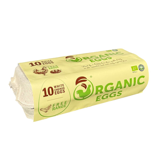 Органические яйца белые от кур свободного выгула "Organic Eggs" 10 шт.