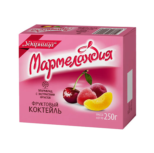 Мармелад желейный "Фруктовый коктейль". Мармеландия 250 г