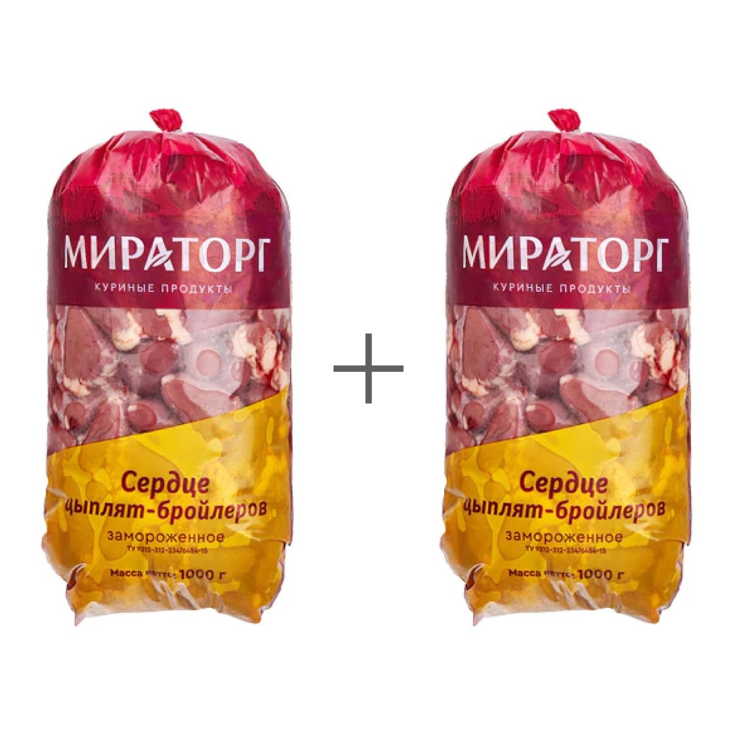 Сердце цыплят-бройлеров замороженное. Мираторг 2 шт по 1 кг