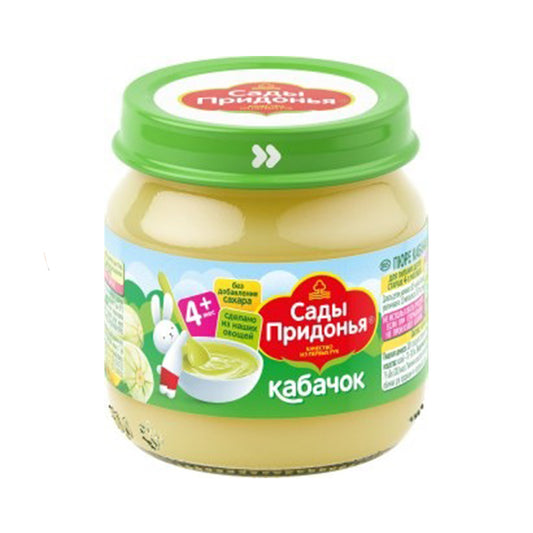 Zucchini puree (no sugar or starch) from 4 months Sady Pridonya 80g.