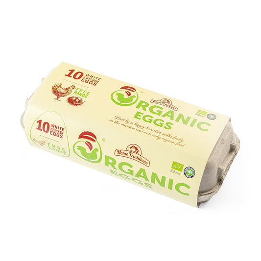Organic white eggs from free-range chickens "Organic Eggs" 10 pcs.