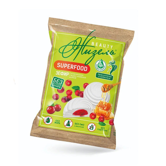 Зефир с ароматом ванили с медово-клюквенной начинкой (без добавления сахара) "Жизель" 135 г