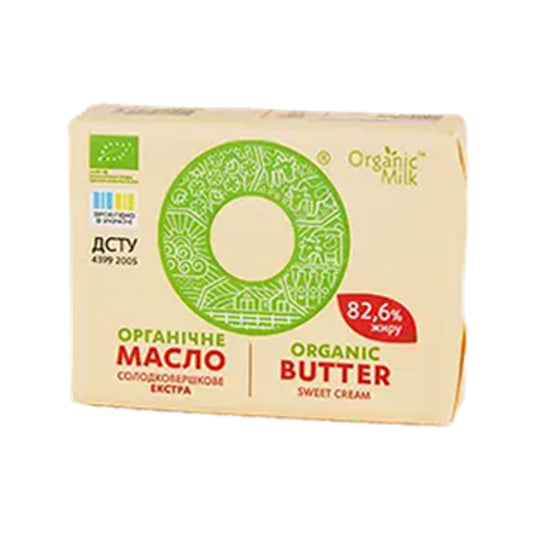 Масло органическое сладко-сливочное 82,6%. Organic Milk 180 г