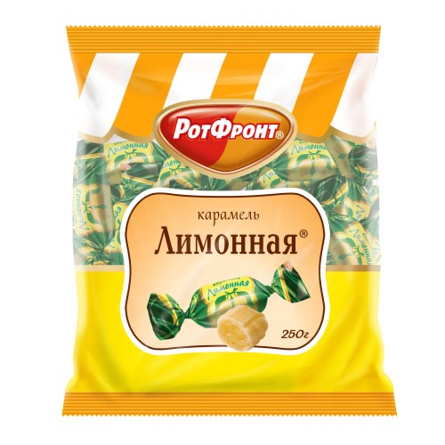 картинка Карамель с помадной начинкой со вкусом освежающего лимона "Лимонная" РотФронт 250г – Prostor.ae