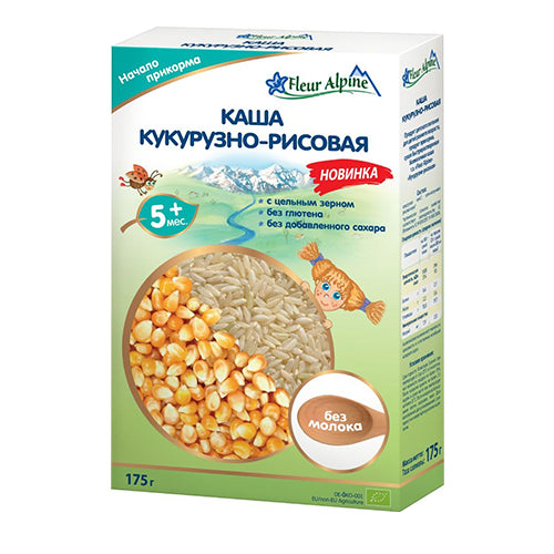 картинка Каша кукурузно-рисовая с 5 месяцев "Fleur Alpine" 175г – Prostor.ae