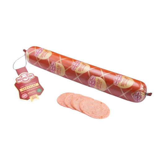 Sausage semi-smoked  "Beef Cervelat" Halal Rozmetov (Uzbekistan) 600g.