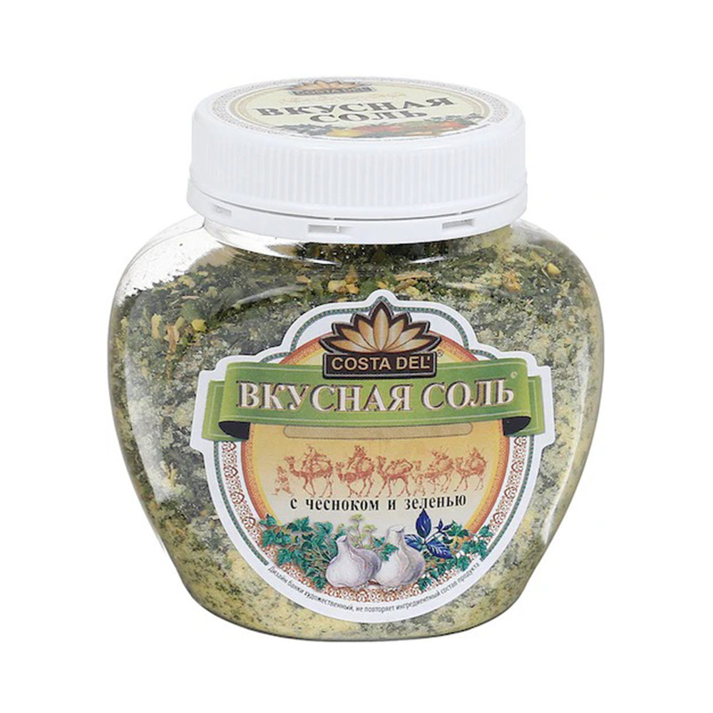 Соль с пряностями и овощами "С чесноком и зеленью" Вкусная соль 400г.