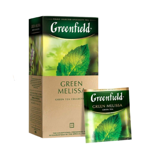 Green tea with lemon balm and mint leaves and lemon flavor "Green Melissa" Greenfield (25 bags) 37.5g.