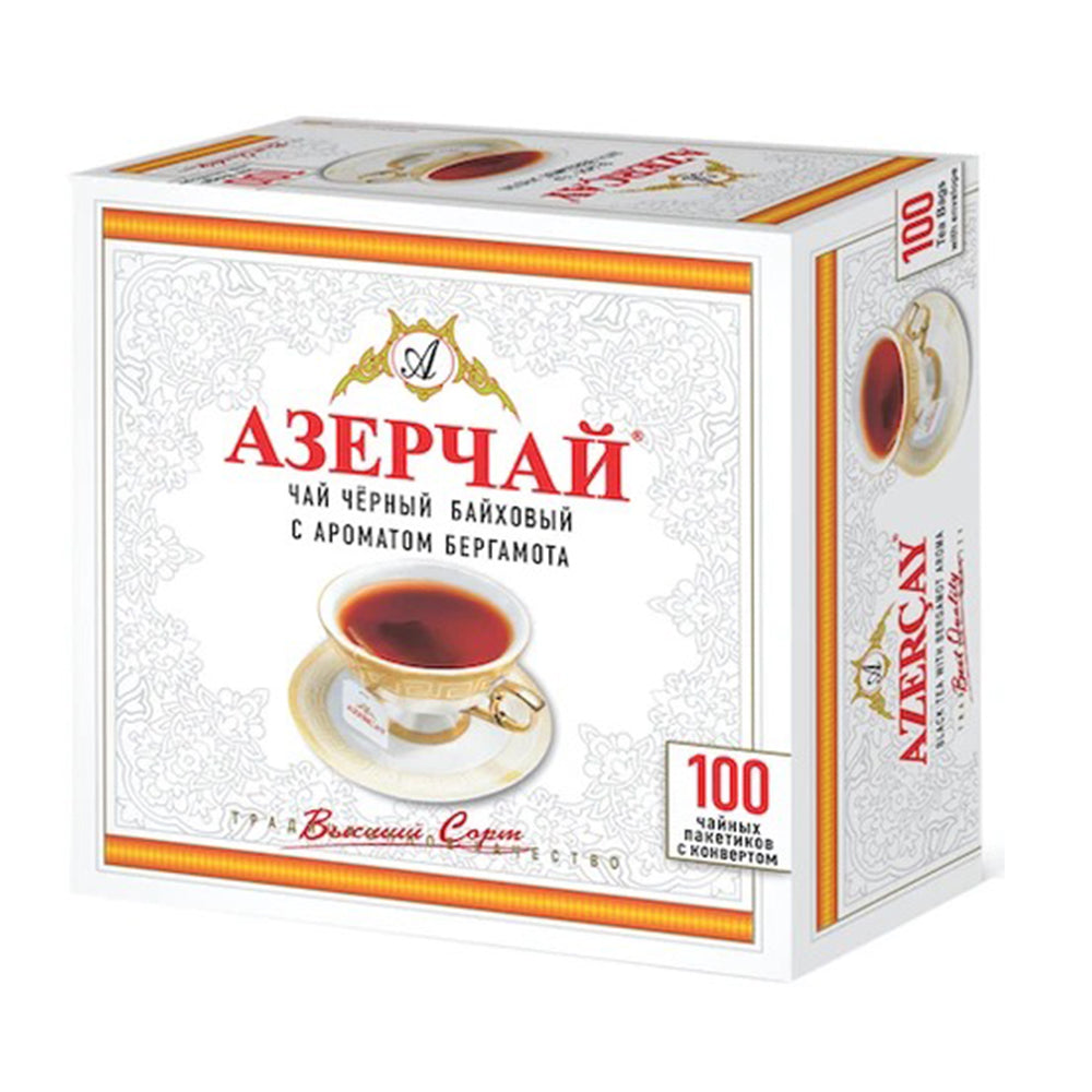 Чай черный байховый с ароматом бергамота Азерчай (Азербайджан) (100пак.х2г) 200г.