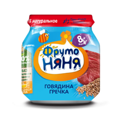 картинка Пюре мясное из говядины с гречкой с 8 месяцев ФрутоНяня 100г – Prostor.ae