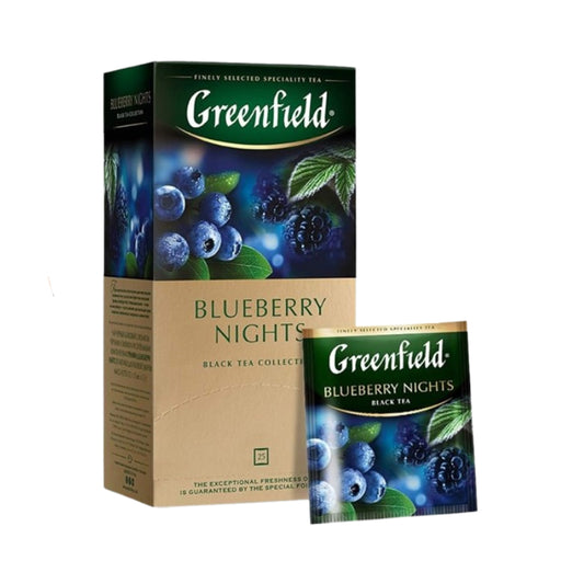 Black tea with blueberry and blackberry flavour "Blueberry Nights" Greenfield (25 bags) 37.5g.
