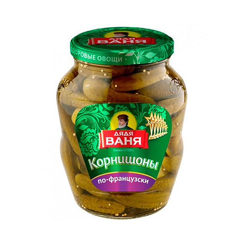 картинка Корнишоны консервированные "По-французски" Дядя Ваня 680г – Prostor.ae