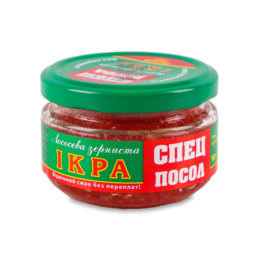Икра лососевая в стеклянной банке. Спецпосол 90 г